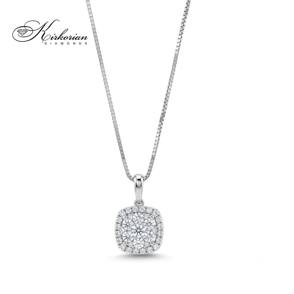 Луксозно колие от бяло злато 18К с диаманти 0.50 ct RN80B Kirkorian Diamonds – елегантно колие с естествени брилянти и класически стил