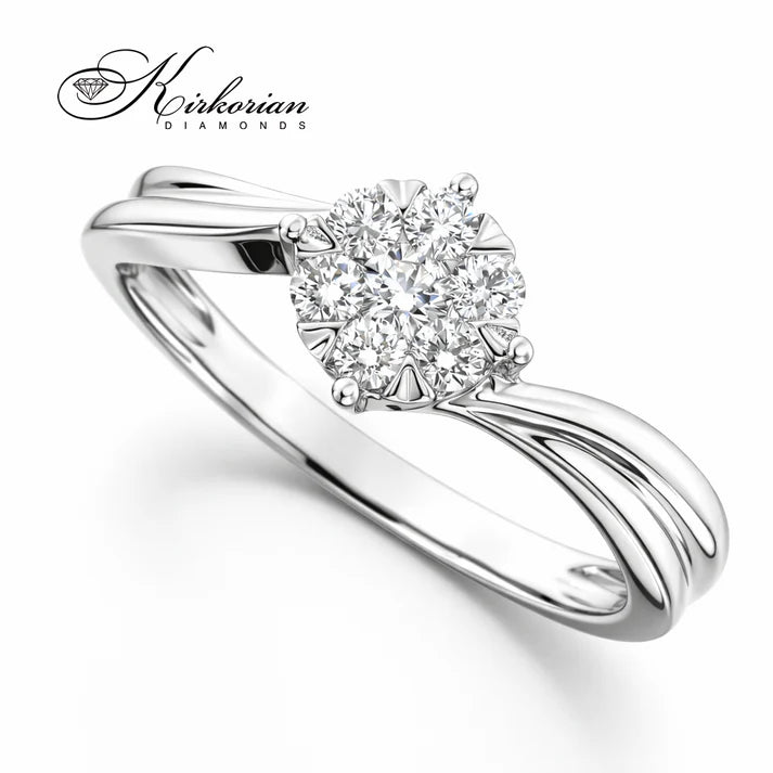 луксозен пръстен с диаманти 0.25 ct