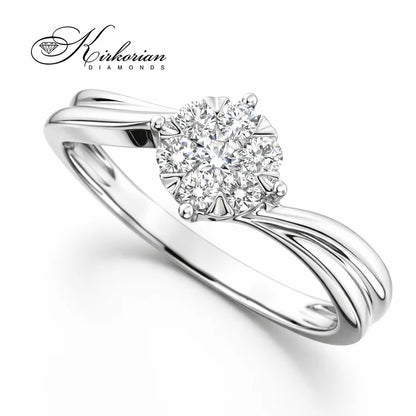 луксозен пръстен с диаманти 0.25 ct