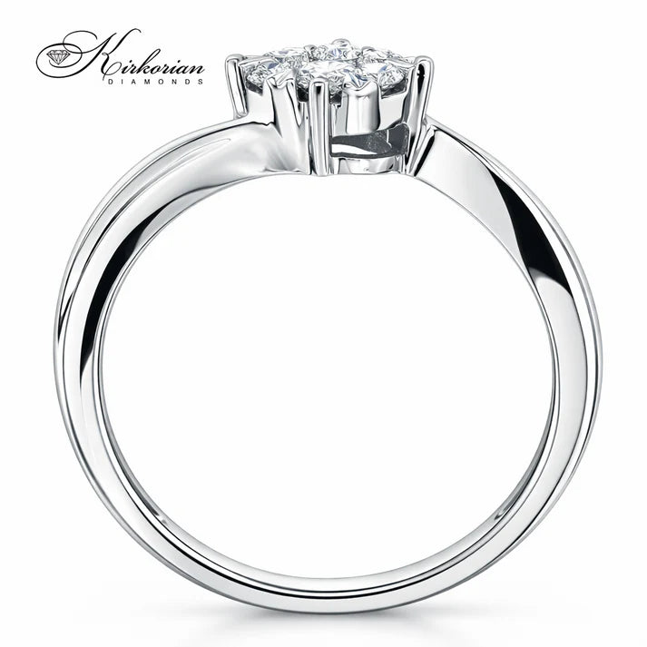 Годежен пръстен с диаманти 0.25 ct от бяло злато 14К – елегантен диамантен пръстен с брилянтна шлифовка | модел RN83