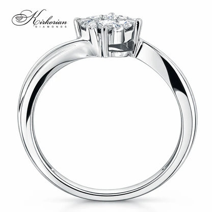 Годежен пръстен с диаманти 0.25 ct от бяло злато 14К – елегантен диамантен пръстен с брилянтна шлифовка | модел RN83