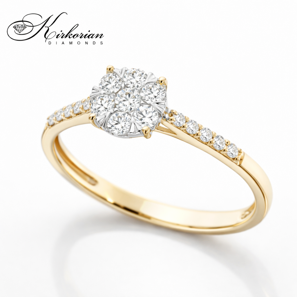 Годежен пръстен с диаманти 0.33 ct от жълто злато 18К – модел RN84A