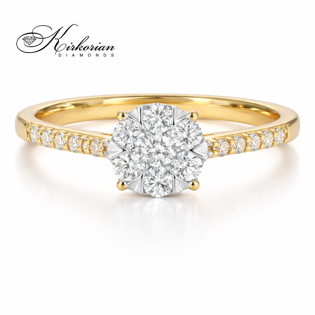 Годежен пръстен с диаманти 0.33 ct от жълто злато 18К – модел RN84A