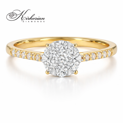 Годежен пръстен с диаманти 0.33 ct от жълто злато 18К – модел RN84A