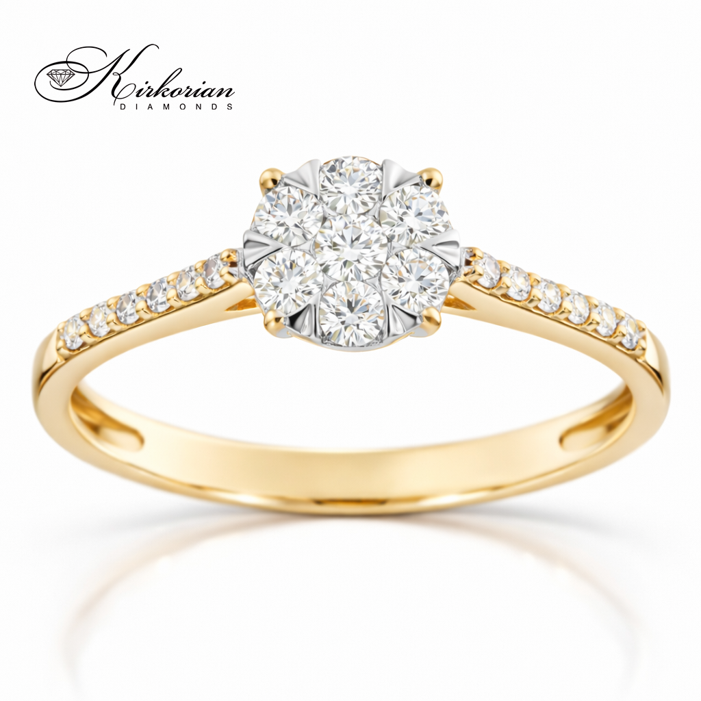 Годежен пръстен с диаманти 0.33 ct от жълто злато 18К – модел RN84A