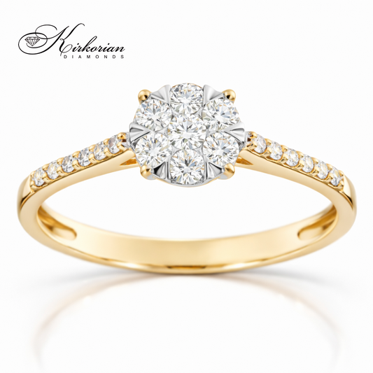 Годежен пръстен с диаманти 0.33 ct от жълто злато 18К – модел RN84A