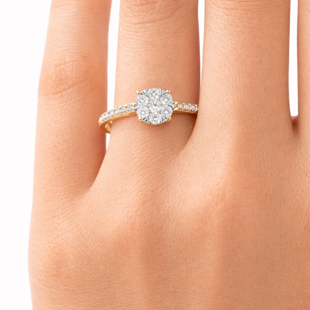 Годежен пръстен с диаманти 0.33 ct от жълто злато 18К – модел RN84A