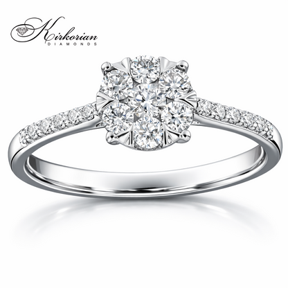 Годежен пръстен с диаманти 0.33 ct от бяло злато 18К – модел RN84B