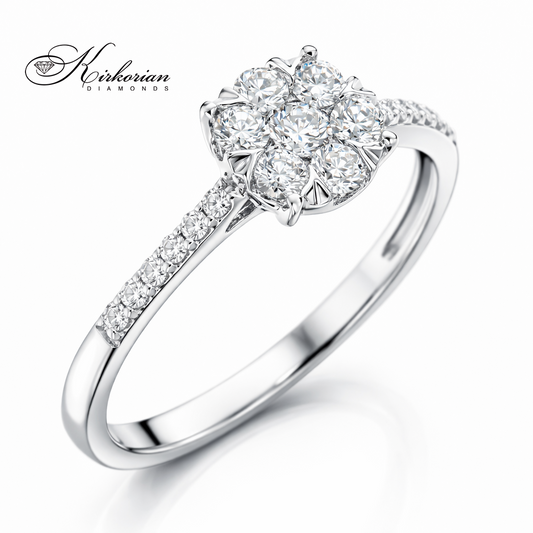 Годежен пръстен с диаманти 0.33 ct от бяло злато 18К – модел RN84B