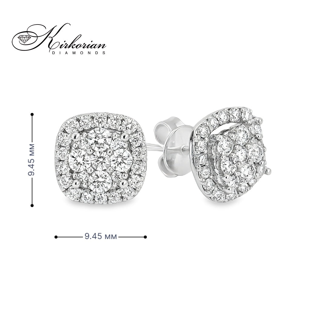 Обеци от бяло злато 18К с диаманти 1.00 ct Елегантен дизайн Специална оферта Код RN99