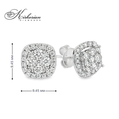 Обеци от бяло злато 18К с диаманти 1.00 ct Елегантен дизайн Специална оферта Код RN99