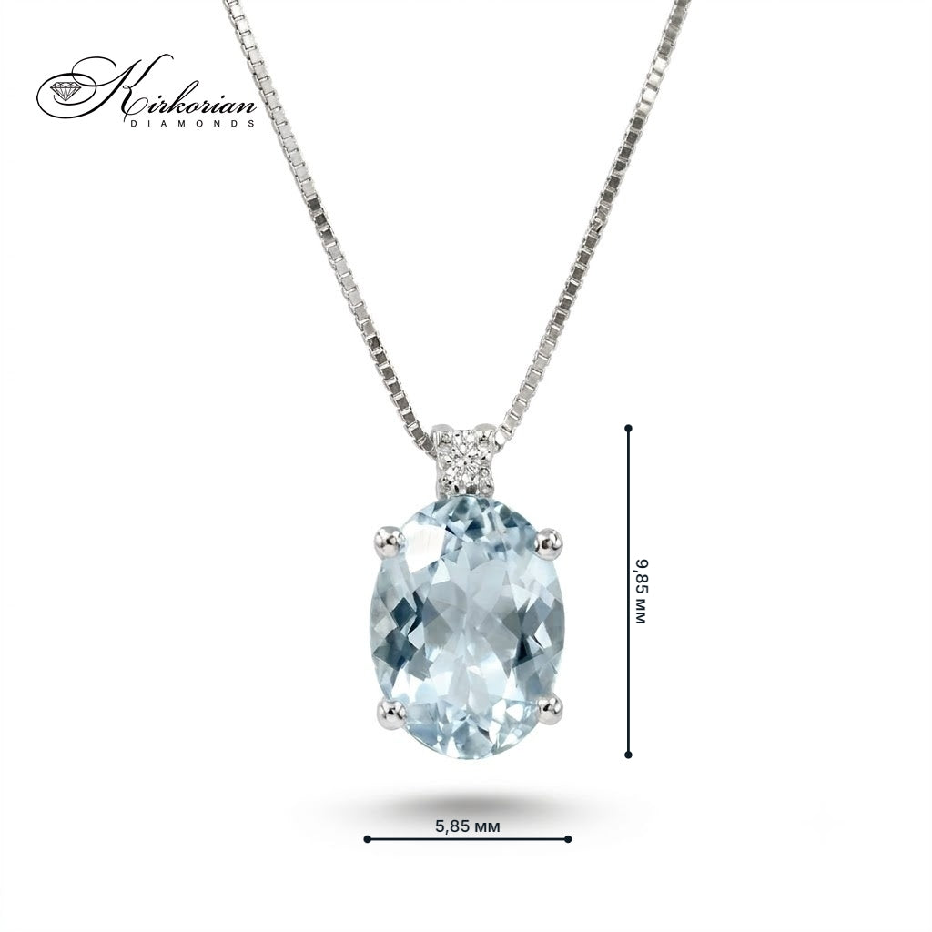 колие от бяло злато 18K с естествен аквамарин 1.15 ct и диамант – модел S103152 от Kirkorian Diamonds

Кратък Alt текст