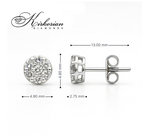 Обеци от бяло злато 18К с диаманти 0.25 ct – модел S108762, класически дизайн, промоционална оферта