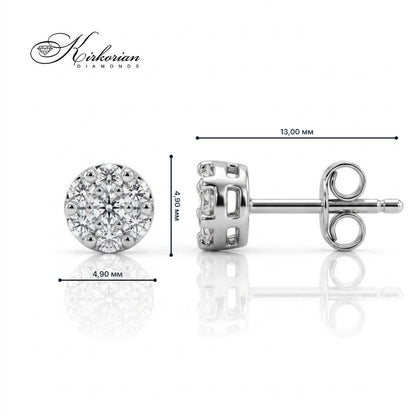 Обеци от бяло злато 18К с диаманти 0.25 ct, размер 4.90 мм и винтово закопчаване – модел S108762