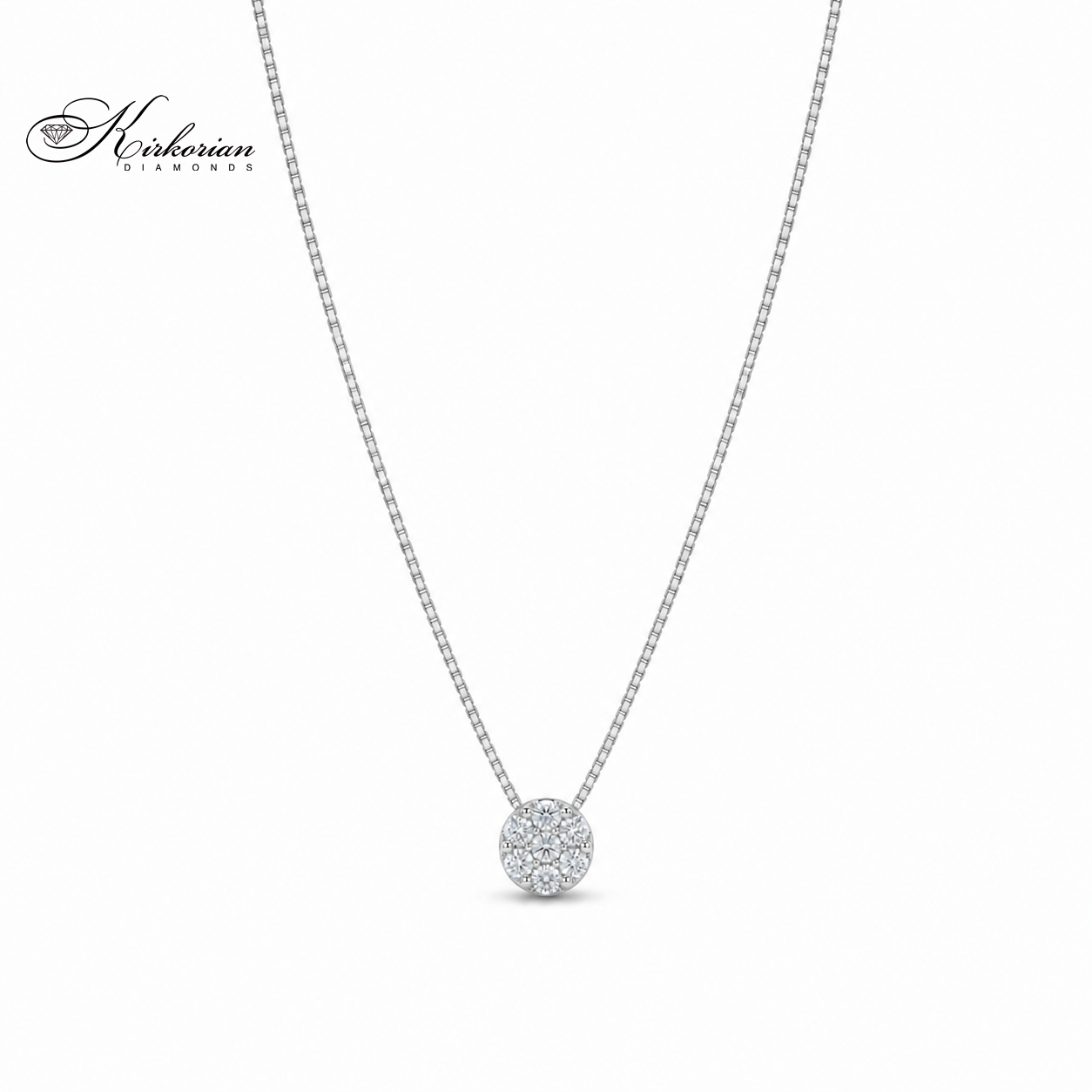 Колие от бяло злато 18K с диаманти 0.10 ct | Модел S108766 | Kirkorian Diamonds