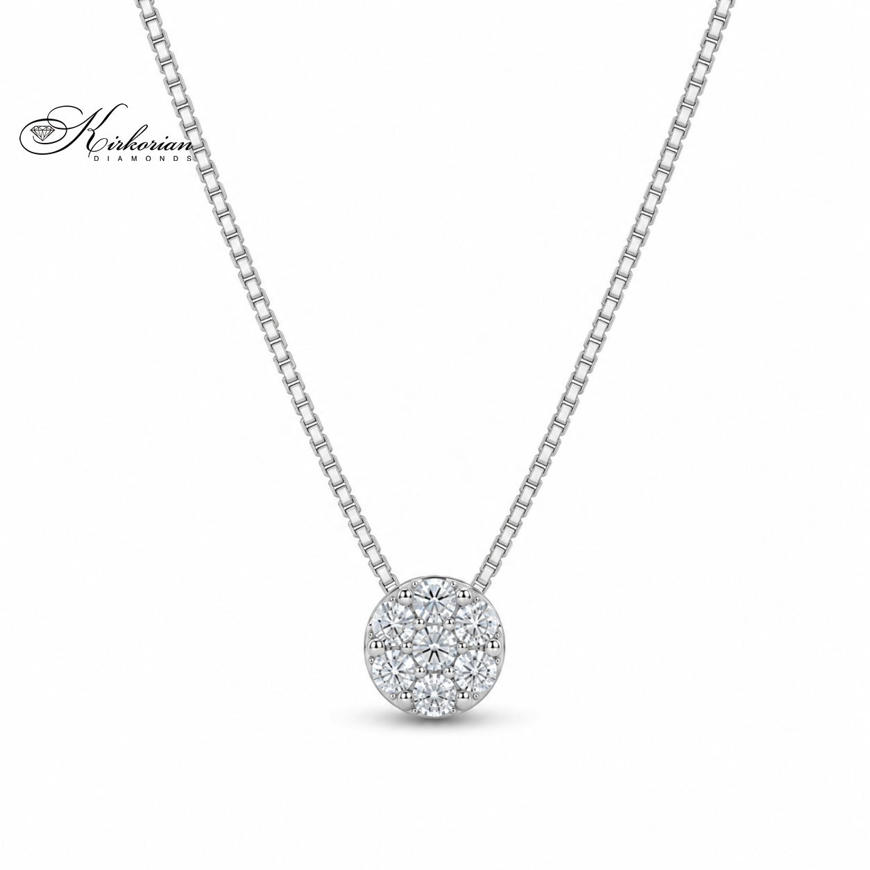 Нежно колие от бяло злато 18K с естествени диаманти 0.10 ct – модел S108766 от Kirkorian Diamonds