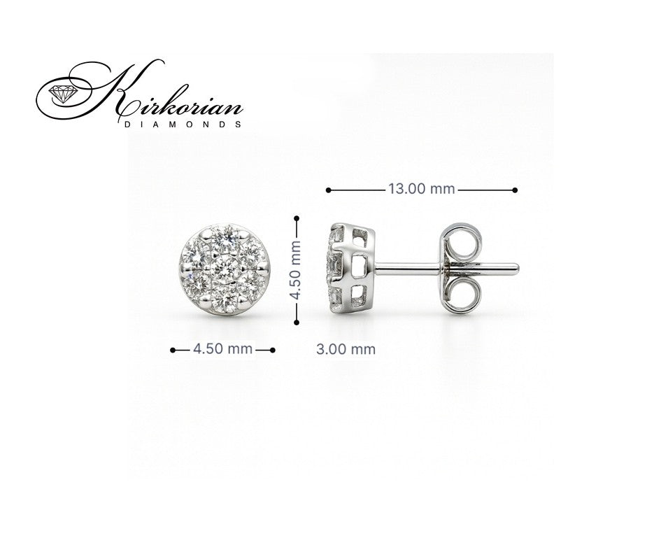 Обеци от бяло злато 18К с диаманти 0.18 ct – модел S114247, класически дизайн, лукс на достъпна цена