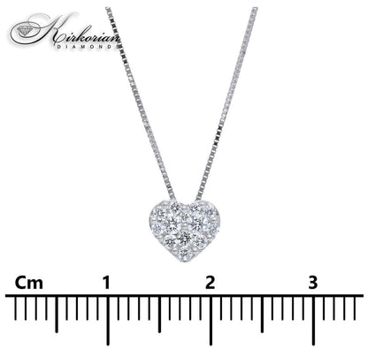 Колие сърце от бяло злато 18К с диаманти 0.20 ct | Код S132722 | Kirkorian Diamonds