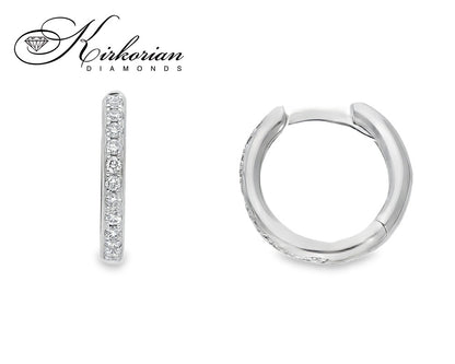 Обеци халки от бяло злато 18k с диаманти 0.18ct – S153454