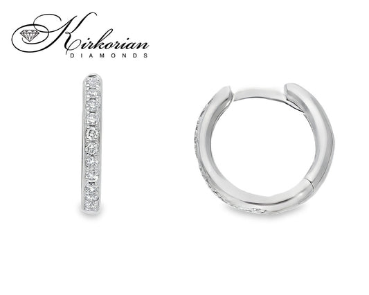 Обеци халки от бяло злато 18k с диаманти 0.18ct – S153454