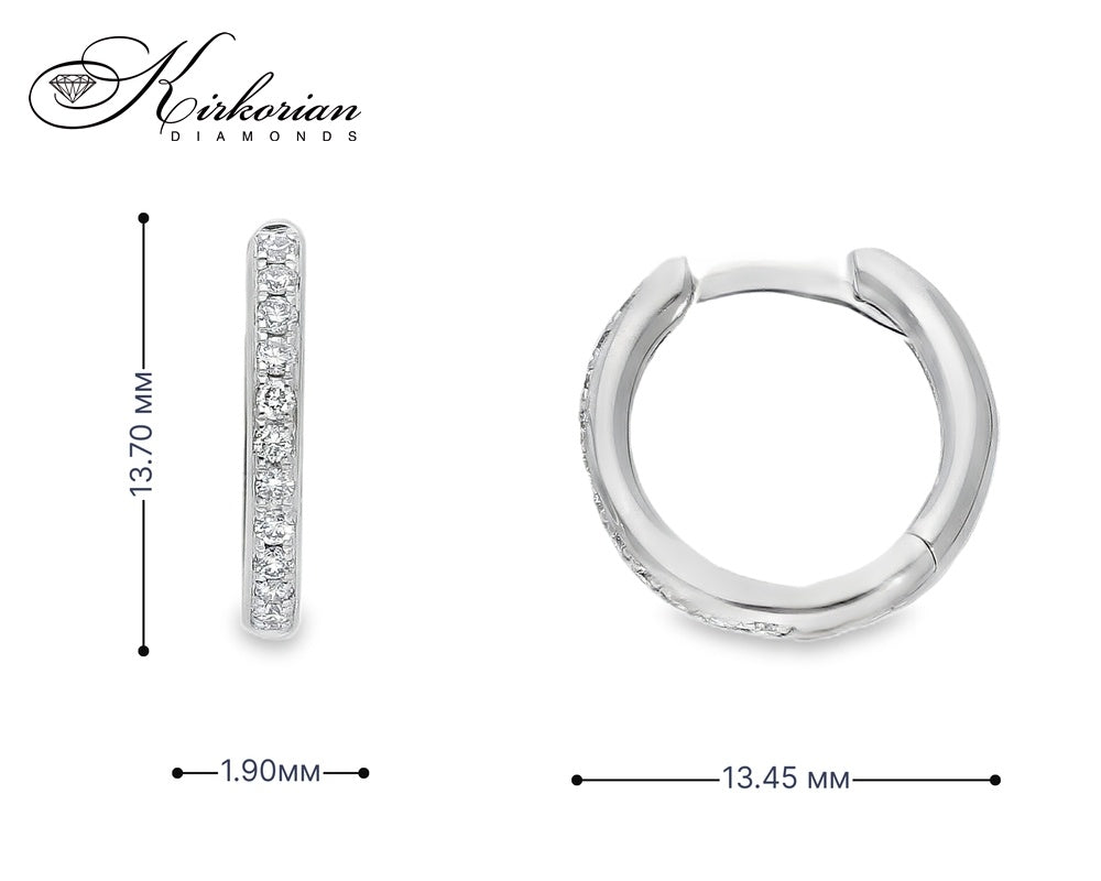 Обеци халки от бяло злато 18k с диаманти 0.18ct – S153454