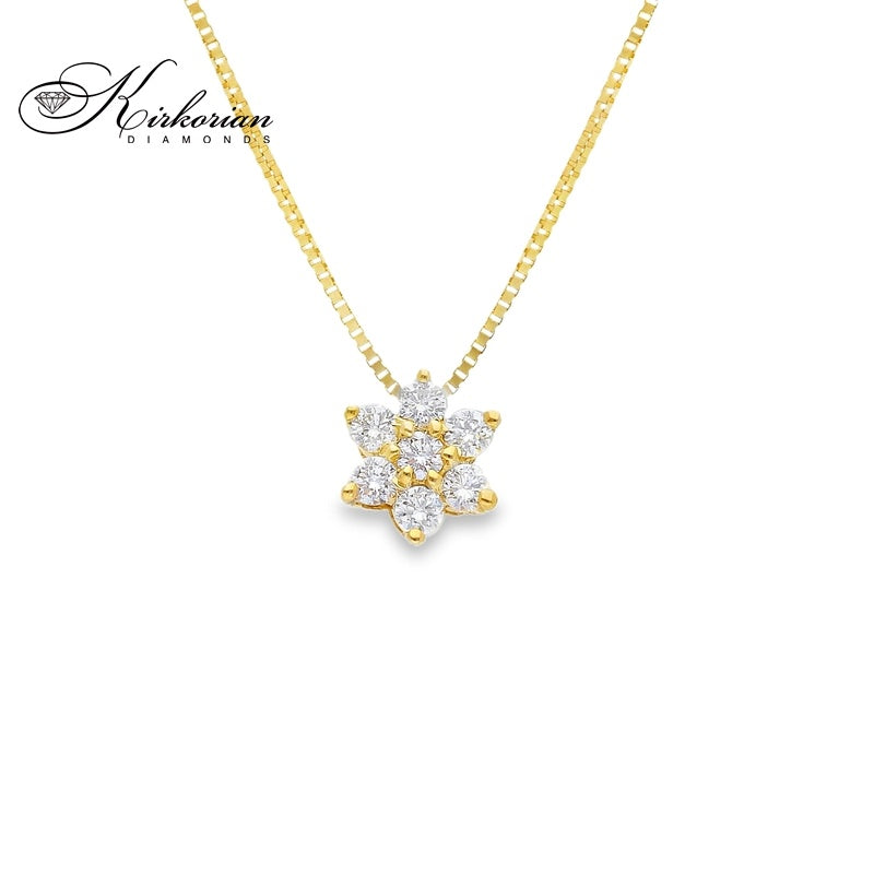 Колие звезда от жълто злато 18К с диаманти 0.18ct – луксозен дизайн | Код S189892CG