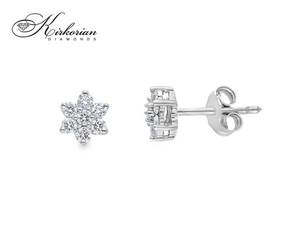 Обеци от бяло злато 18k с диаманти 0.36ct – цветна форма S189895