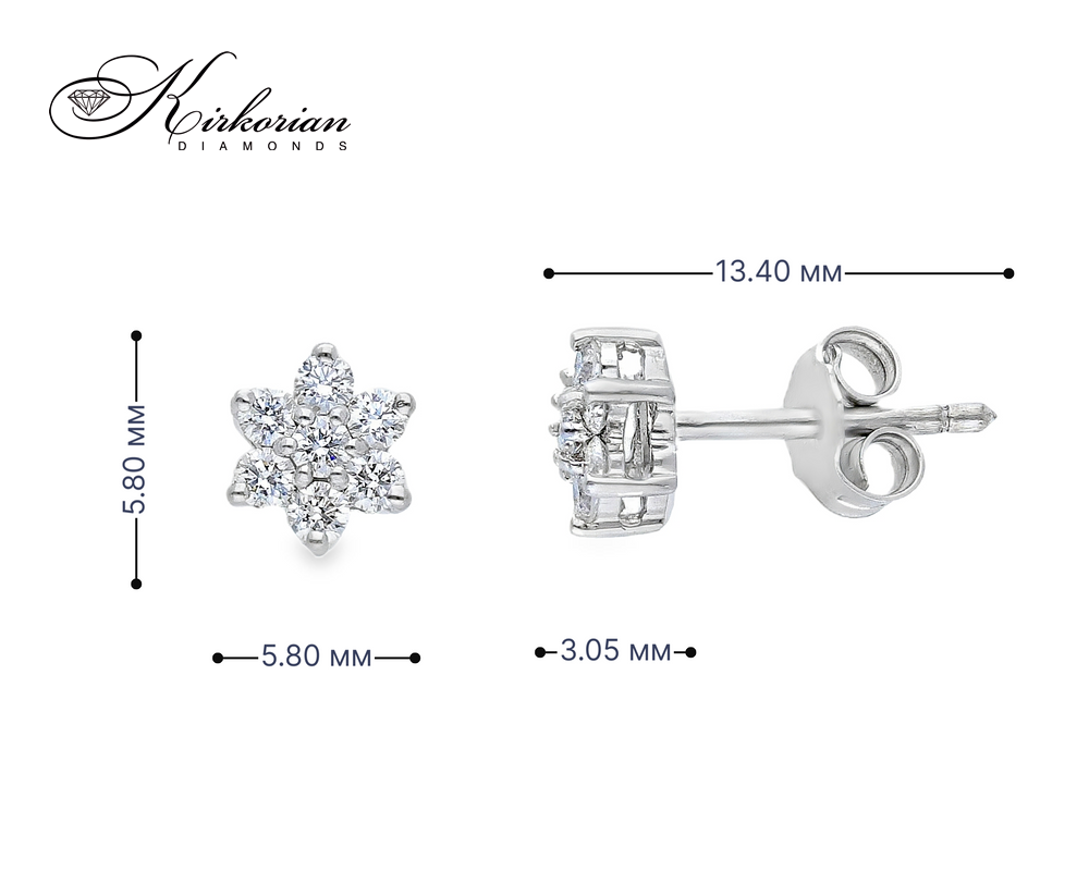 Обеци от бяло злато 18k с диаманти 0.36ct – цветна форма S189895
