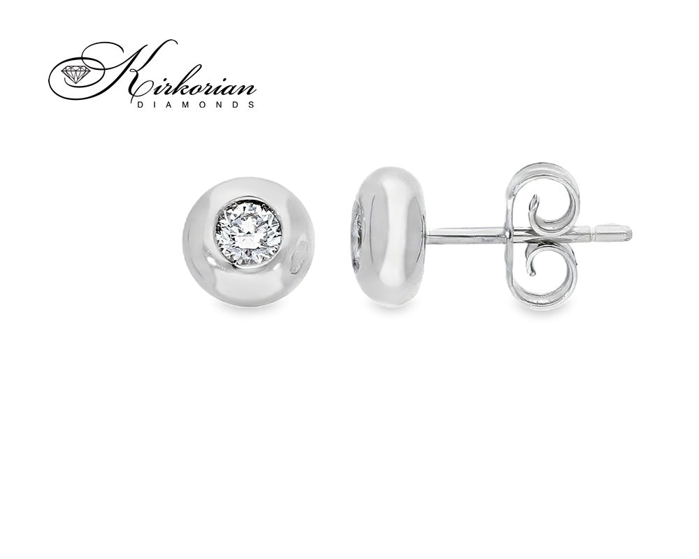 Класически обеци от бяло злато 18k с диаманти 0.24ct – S206427