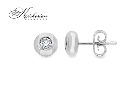 Класически обеци от бяло злато 18k с диаманти 0.24ct – S206427