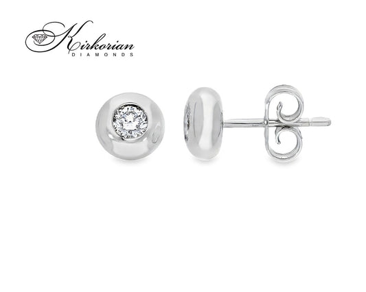 Класически обеци от бяло злато 18k с диаманти 0.24ct – S206427