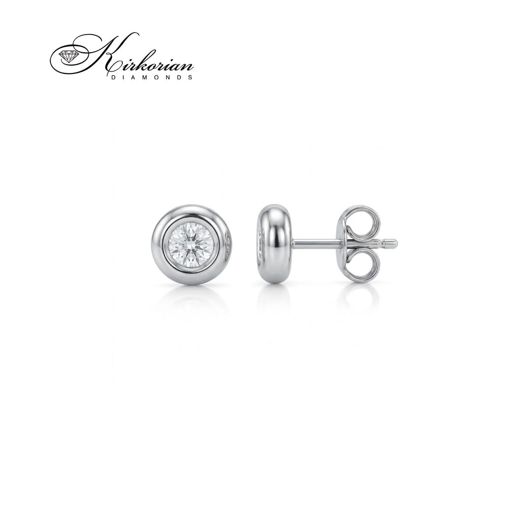 Класически обеци S206427 от бяло злато 18К с естествени диаманти 0.24 ct