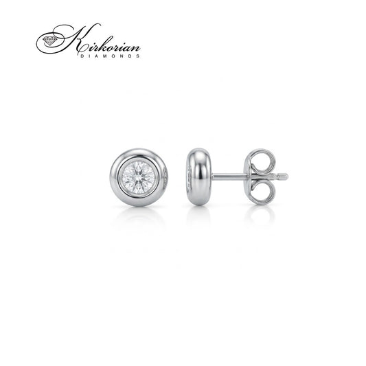 Класически обеци S206427 от бяло злато 18К с естествени диаманти 0.24 ct