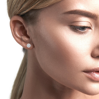 Класически обеци от бяло злато 18k с диаманти 0.24ct – S206427