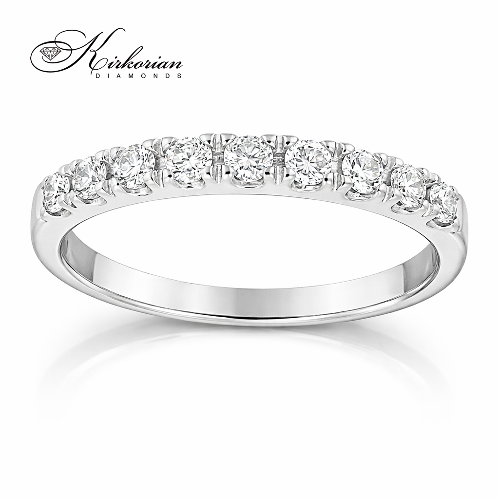 alt: eternity пръстен от бяло злато 18K с диаманти 0.27 ct half eternity диамантен пръстен бяло злато луксозно бижу