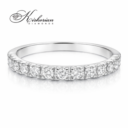 Eternity пръстен от бяло злато 18K с диаманти 0.35 ct – тънък диамантен пръстен тип eternity с естествени кръгли диаманти, KD сертификат, модел S248313