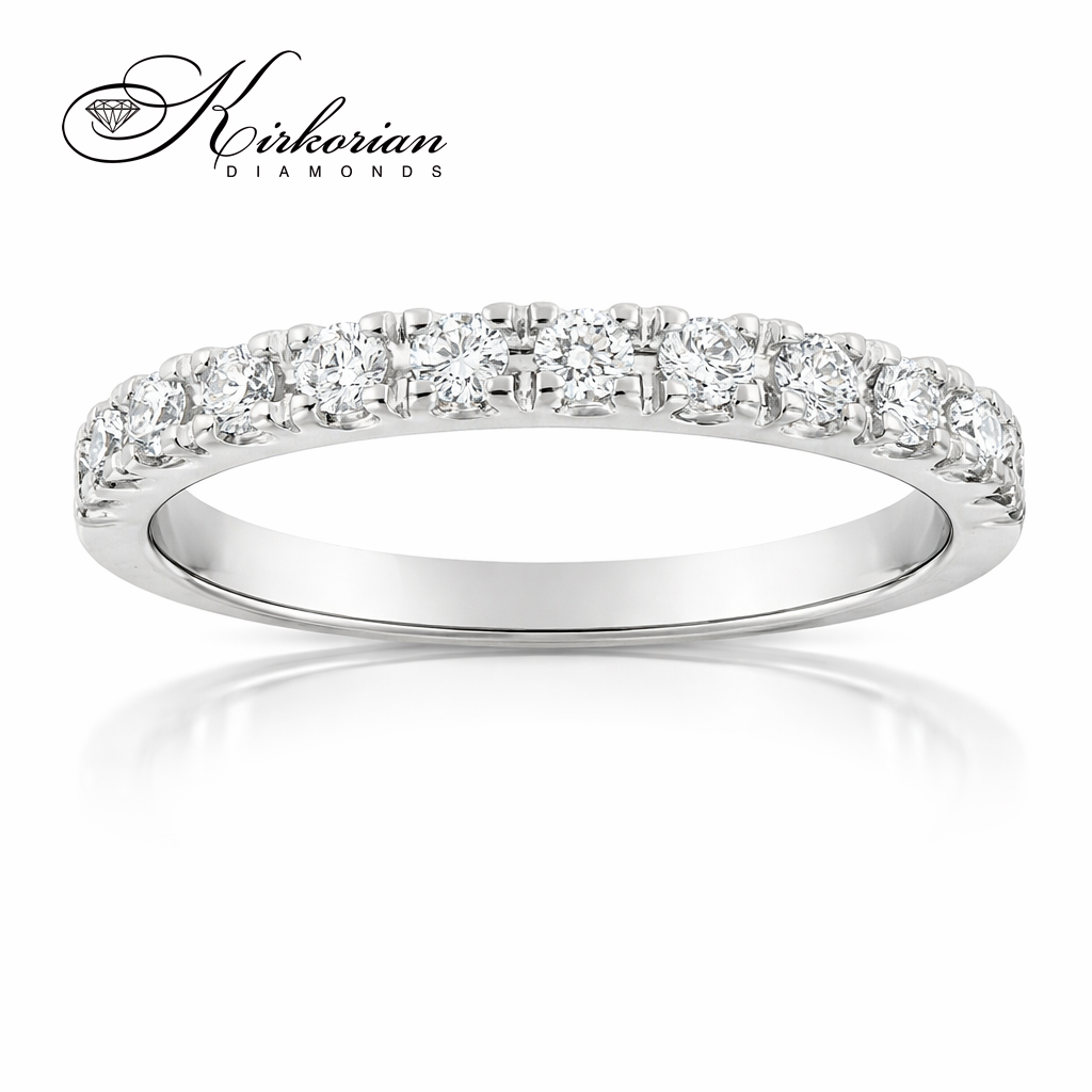 Eternity пръстен от бяло злато 18K с ред диаманти 0.35 ct – елегантен дамски диамантен пръстен eternity с естествени диаманти, KD сертификат, код S248313