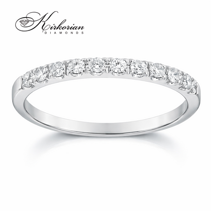 Eternity пръстен от бяло злато 18K с диаманти 0.20 ct – тънък диамантен пръстен тип eternity с естествени кръгли диаманти, KD сертификат, модел S248314