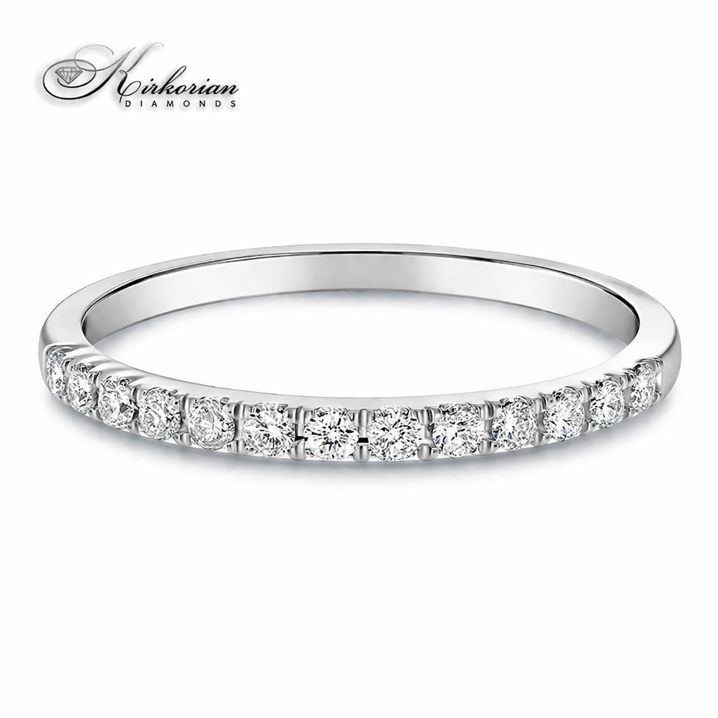 Eternity пръстен от бяло злато 18K с ред диаманти 0.20 ct – фин дамски диамантен пръстен с естествени диаманти, KD сертификат, код S248314