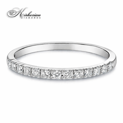 Eternity пръстен от бяло злато 18K с ред диаманти 0.20 ct – фин дамски диамантен пръстен с естествени диаманти, KD сертификат, код S248314
