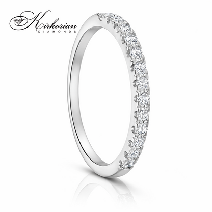 Eternity пръстен от бяло злато 18K с диаманти 0.20 ct страничен изглед – фин диамантен пръстен с кръгли диаманти, KD сертификат, S248314