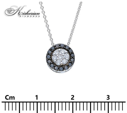 Колие от Бяло Злато 18K с Бели и Черни Диаманти - Код S253320 | Kirkorian Diamonds