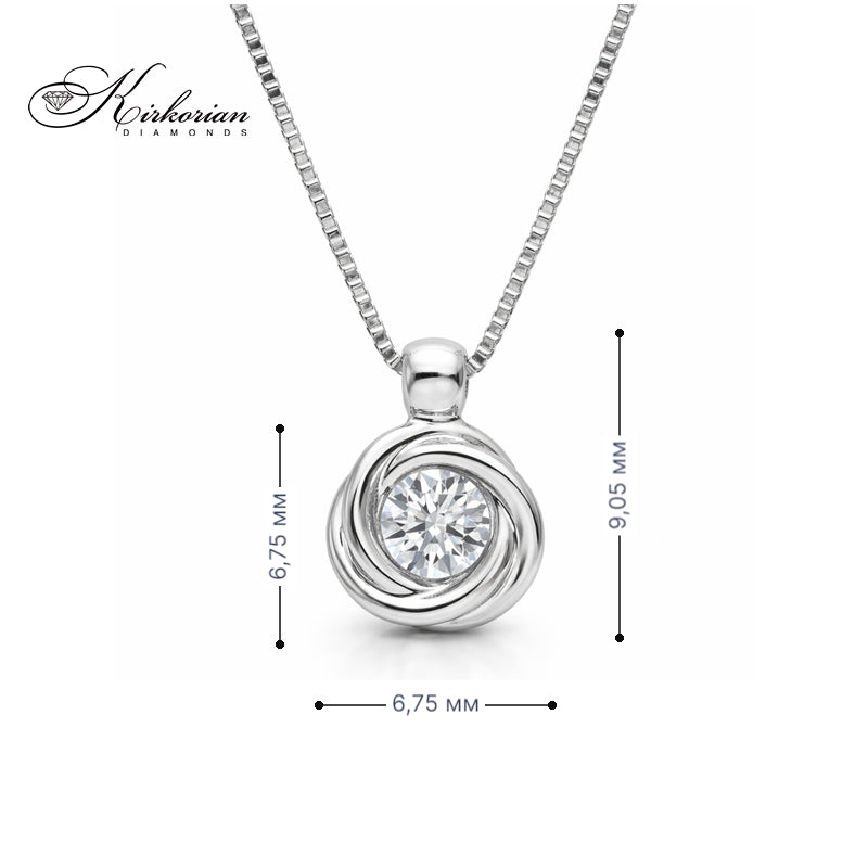 Колие бяло злато 18к с диамант 0.13ct – модерна класика | Kirkorian Diamonds