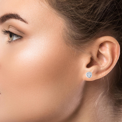 Преплетени обеци от бяло злато 18k с диамант 0.27ct – модел S253891