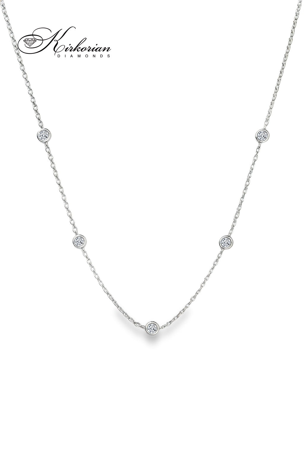 Колие с Диаманти 0.15 Карата - SBBGT05CB03 | Бяло Злато 18к. | Kirkorian Diamonds