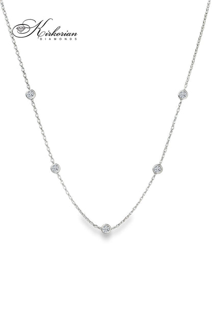 Колие с Диаманти 0.15 Карата - SBBGT05CB03 | Бяло Злато 18к. | Kirkorian Diamonds