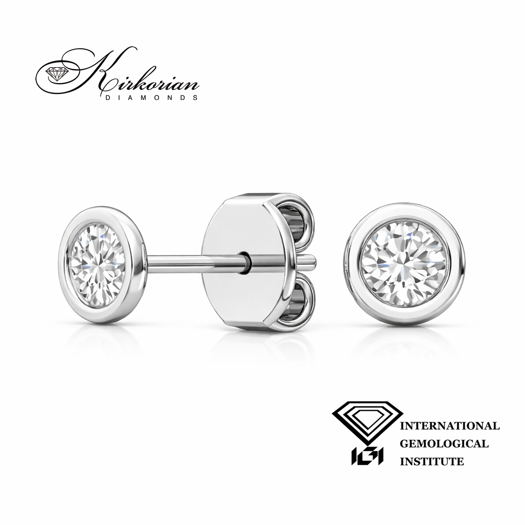 Обеци от бяло злато 14К с лабораторно създадени диаманти 1.03 ct E/F VVS–VS IGI модел SJE31885