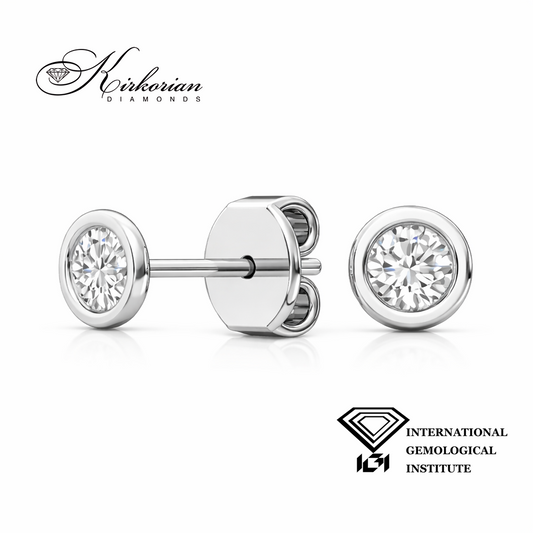 Обеци от бяло злато 14К с лабораторно създадени диаманти 1.03 ct E/F VVS–VS IGI модел SJE31885
