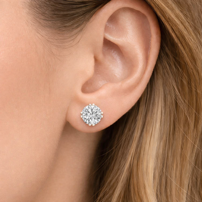 диамантени обеци с кръгъл диамант 1ct igi сертификат