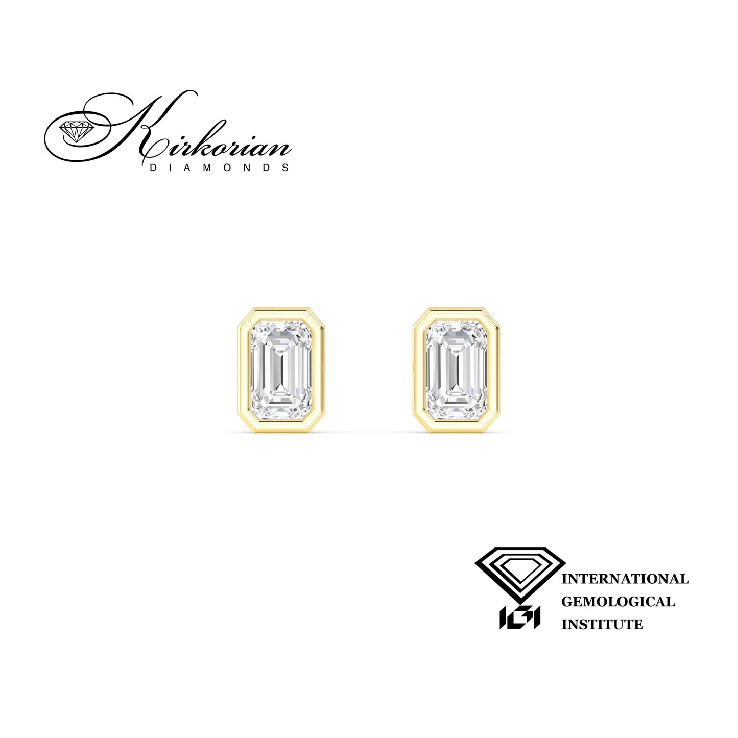 Обеци от жълто злато 18К с EMERALD диаманти 0.76ct VVS-VS IGI – цени от производител